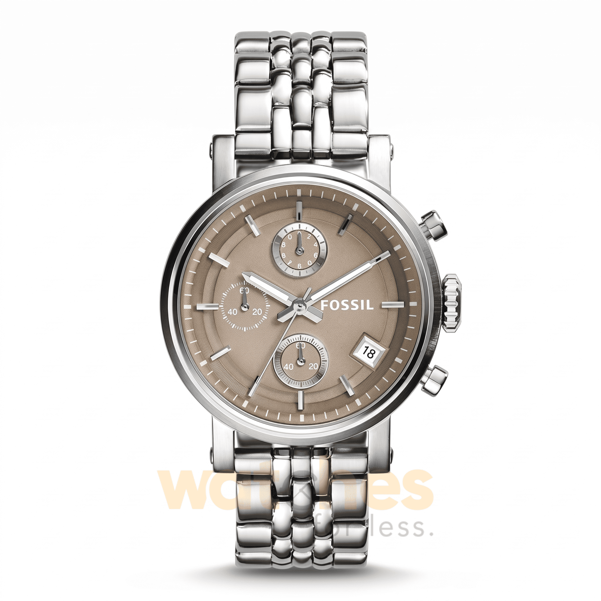 Fossil Women’s Quartz Silver Stainless Steel Brown Dial 39mm Watch ES3747 UAE DUBAI AJMAN SHARJAH ABU DHABI RAS AL KHAIMA UMM UL QUWAIN ALAIN FUJAIRAH