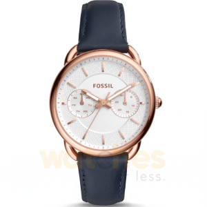 Fossil Women’s Quartz Blue Leather Strap White Dial 35mm Watch ES4260