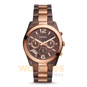 Fossil Women’s Quartz Two Tone Stainless Steel Brown Dial 39mm Watch ES4284