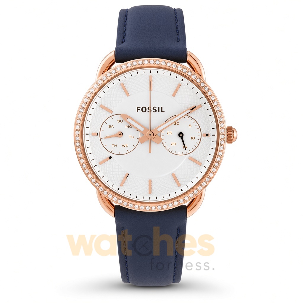 Fossil Women’s Quartz Blue Leather Strap Silver Dial 35mm Watch ES4394