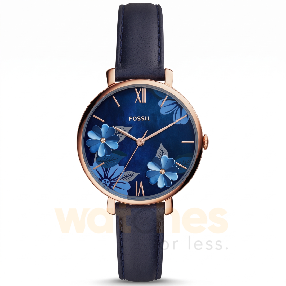 Fossil Women’s Quartz Blue Leather Strap Blue Dial 36mm Watch ES4673