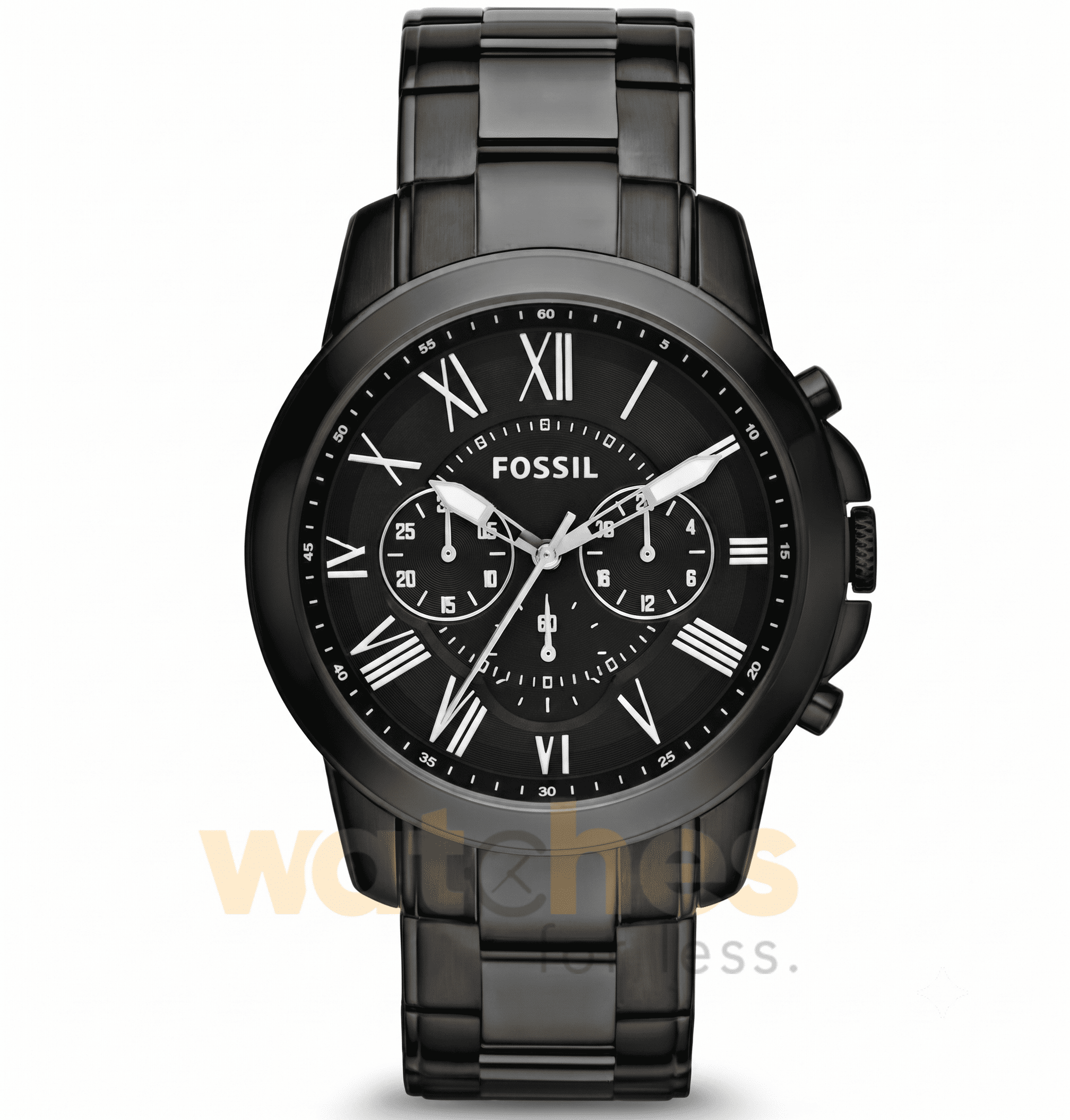 Fossil Men’s Quartz Black Stainless Steel Black Dial 44mm Watch FS4832
