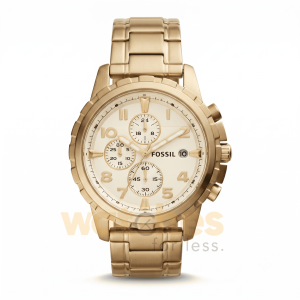 Fossil Men’s Quartz Gold Stainless Steel Gold Dial 45mm Watch FS4867