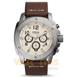 Fossil Men’s Quartz Brown Leather Strap White Dial 45mm Watch FS4929 UAE DUBAI AJMAN SHARJAH ABU DHABI RAS AL KHAIMA UMM UL QUWAIN ALAIN FUJAIRAH