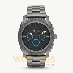Fossil Men’s Quartz Grey Stainless Steel Black Dial 45mm Watch FS4931