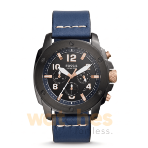 Fossil Men’s Quartz Navy Blue Leather Strap Black Dial 45mm Watch FS5066 UAE DUBAI AJMAN SHARJAH ABU DHABI RAS AL KHAIMA UMM UL QUWAIN ALAIN FUJAIRAH