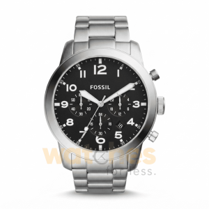 Fossil Men’s Quartz Silver Stainless Steel Black Dial 44mm Watch FS5141