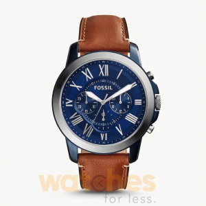 Fossil Men’s Quartz Brown Leather Strap Blue Dial 44mm Watch FS5151 (Shelf Leftover)