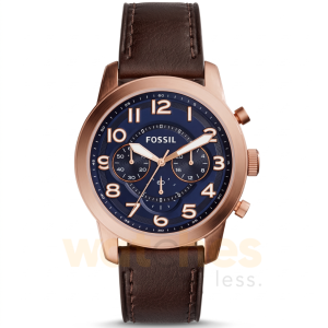 Fossil Men’s Quartz Brown Leather Strap Blue Dial 44mm Watch FS5204