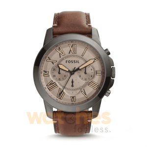 Fossil Men’s Quartz Brown Leather Strap Brown Dial 44mm Watch FS5214