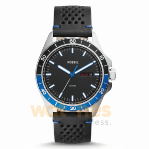 Fossil Men’s Quartz Black Leather Strap Black Dial 44mm Watch FS5321