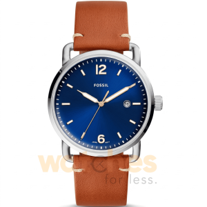 Fossil Men’s Quartz Brown Leather Strap Blue Dial 42mm Watch FS5325