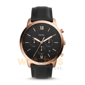 Fossil Men’s Quartz Black Leather Strap Black Dial 44mm Watch FS5381