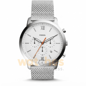 Fossil Men’s Quartz Silver Stainless Steel White Dial 44mm Watch FS5382