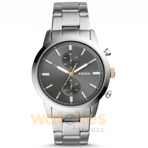 Fossil Men’s Quartz Silver Stainless Steel Grey Dial 44mm Watch FS5407