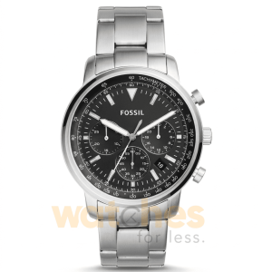 Fossil Men’s Quartz Silver Stainless Steel Black Dial 43mm Watch FS5412