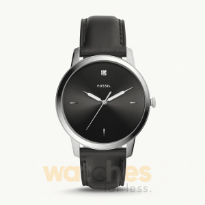 Fossil Men’s Quartz Black Leather Strap Black Dial 44mm Watch FS5497