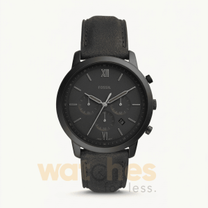 Fossil Men’s Quartz Black Leather Strap Black Dial 44mm Watch FS5503