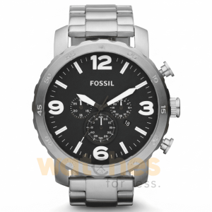 Fossil Men’s Quartz Silver Stainless Steel Black Dial 50mm Watch JR1353 UAE DUBAI AJMAN SHARJAH ABU DHABI RAS AL KHAIMA UMM UL QUWAIN ALAIN FUJAIRAH