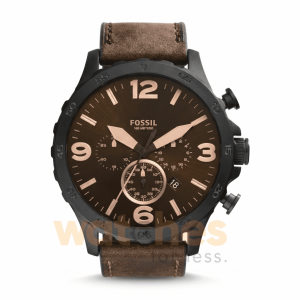 Fossil Men’s Quartz Leather Strap Black Dial 50mm Watch JR1487 UAE DUBAI AJMAN SHARJAH ABU DHABI RAS AL KHAIMA UMM UL QUWAIN ALAIN FUJAIRAH