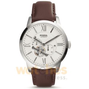 Fossil Men’s Automatic Brown Leather Strap Cream Dial 44mm Watch ME3064
