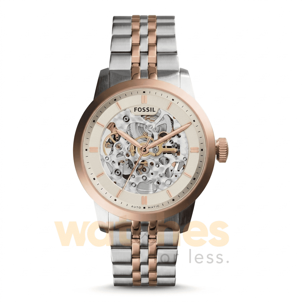 Fossil Men’s Automatic Two Tone Stainless Steel Beige Dial 40mm Watch ME3075