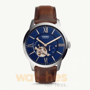 Fossil Men’s Automatic Brown Leather Strap Blue Dial 44mm Watch ME3110