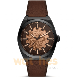 Fossil Men’s Automatic Brown Leather Strap Black Dial 42mm Watch ME3207 UAE DUBAI AJMAN SHARJAH ABU DHABI RAS AL KHAIMA UMM UL QUWAIN ALAIN FUJAIRAH