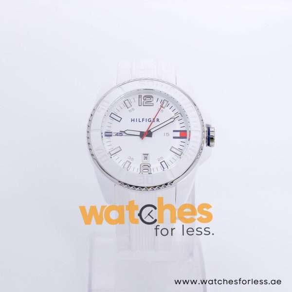 Tommy Hilfiger Men’s Quartz White Silicone Strap White Dial 46mm Watch 1791044 UAE DUBAI AJMAN SHARJAH ABU DHABI RAS AL KHAIMA UMM UL QUWAIN ALAIN FUJAIRAH