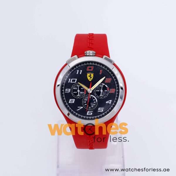 Ferrari Men’s Quartz Red Silicone Strap Black Dial 48mm Watch 0830101 UAE DUBAI AJMAN SHARJAH ABU DHABI RAS AL KHAIMA UMM UL QUWAIN ALAIN FUJAIRAH