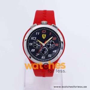 Ferrari Men’s Quartz Red Silicone Strap Black Dial 48mm Watch 0830101 UAE DUBAI AJMAN SHARJAH ABU DHABI RAS AL KHAIMA UMM UL QUWAIN ALAIN FUJAIRAH