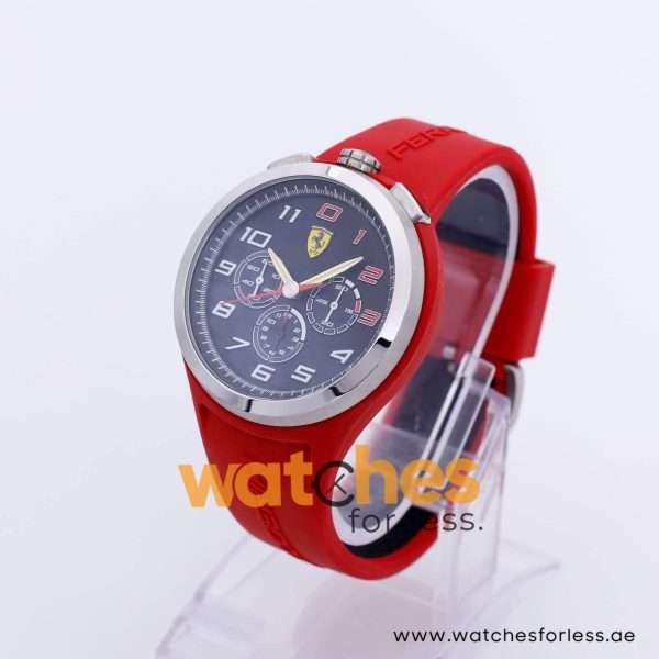 Ferrari Men’s Quartz Red Silicone Strap Black Dial 48mm Watch 0830101 UAE DUBAI AJMAN SHARJAH ABU DHABI RAS AL KHAIMA UMM UL QUWAIN ALAIN FUJAIRAH