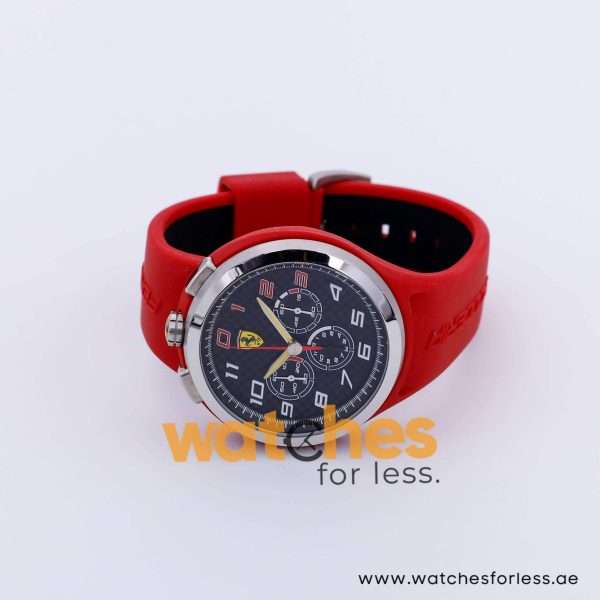 Ferrari Men’s Quartz Red Silicone Strap Black Dial 48mm Watch 0830101 UAE DUBAI AJMAN SHARJAH ABU DHABI RAS AL KHAIMA UMM UL QUWAIN ALAIN FUJAIRAH