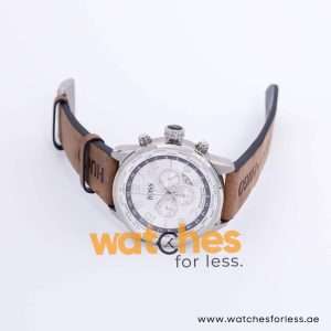 Hugo Boss Men’s Quartz Brown Leather Strap Silver Dial 44mm Watch 1512739/2 UAE DUBAI AJMAN SHARJAH ABU DHABI RAS AL KHAIMA UMM UL QUWAIN ALAIN FUJAIRAH