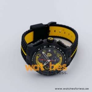 Ferrari Men’s Quartz Black & Yellow Silicone Strap Black & Yellow Dial 44mm Watch 0830078 UAE DUBAI AJMAN SHARJAH ABU DHABI RAS AL KHAIMA UMM UL QUWAIN ALAIN FUJAIRAH