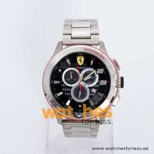Ferrari Men’s Quartz Silver Stainless Steel Black Dial 48mm Watch 830152 UAE DUBAI AJMAN SHARJAH ABU DHABI RAS AL KHAIMA UMM UL QUWAIN ALAIN FUJAIRAH