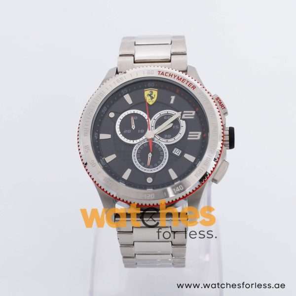 Ferrari Men’s Quartz Silver Stainless Steel Black Dial 48mm Watch 830152 UAE DUBAI AJMAN SHARJAH ABU DHABI RAS AL KHAIMA UMM UL QUWAIN ALAIN FUJAIRAH