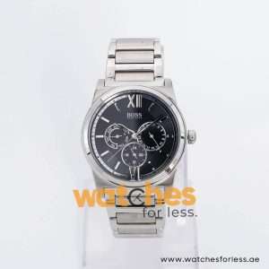 Hugo Boss Men’s Quartz Silver Stainless Steel Black Dial 40mm Watch 1512588 UAE DUBAI AJMAN SHARJAH ABU DHABI RAS AL KHAIMA UMM UL QUWAIN ALAIN FUJAIRAH