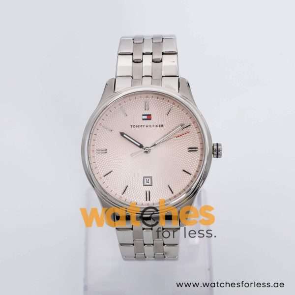 Tommy Hilfiger Men’s Quartz Silver Stainless Steel Pink Dial 44mm Watch 1791491 UAE DUBAI AJMAN SHARJAH ABU DHABI RAS AL KHAIMA UMM UL QUWAIN ALAIN FUJAIRAH