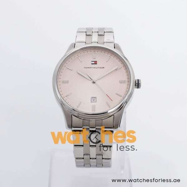 Tommy Hilfiger Men’s Quartz Silver Stainless Steel Pink Dial 44mm Watch 1791491 UAE DUBAI AJMAN SHARJAH ABU DHABI RAS AL KHAIMA UMM UL QUWAIN ALAIN FUJAIRAH