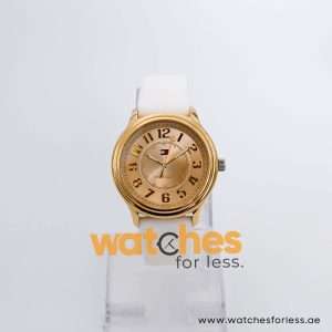 Tommy Hilfiger Women’s Quartz White Silicone Strap Gold Dial 40mm Watch 1781673 UAE DUBAI AJMAN SHARJAH ABU DHABI RAS AL KHAIMA UMM UL QUWAIN ALAIN FUJAIRAH