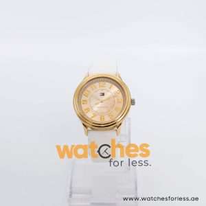 Tommy Hilfiger Women’s Quartz White Silicone Strap Gold Dial 40mm Watch 1781673 UAE DUBAI AJMAN SHARJAH ABU DHABI RAS AL KHAIMA UMM UL QUWAIN ALAIN FUJAIRAH