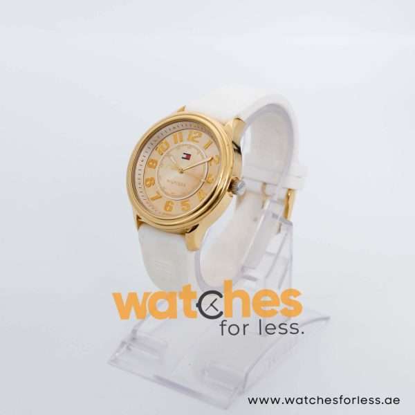 Tommy Hilfiger Women’s Quartz White Silicone Strap Gold Dial 40mm Watch 1781673 UAE DUBAI AJMAN SHARJAH ABU DHABI RAS AL KHAIMA UMM UL QUWAIN ALAIN FUJAIRAH