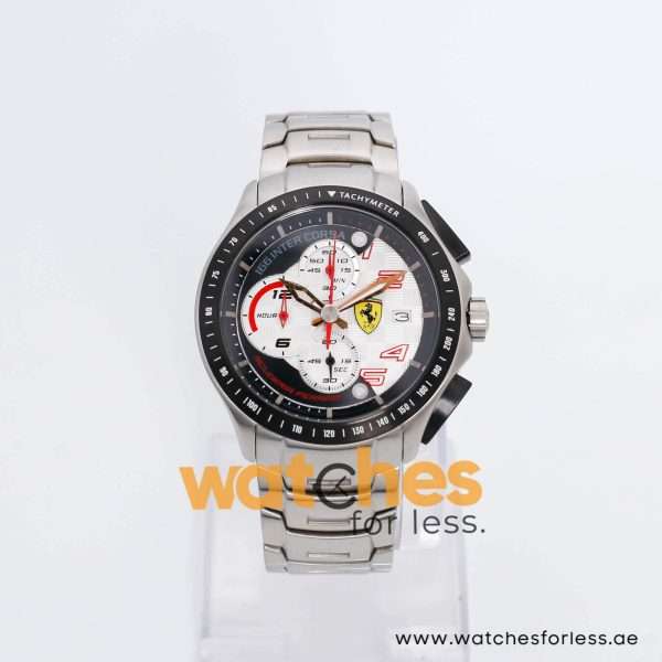 Ferrari Men’s Quartz Silver Stainless Steel Black & White Dial 44mm Watch 0830085 UAE DUBAI AJMAN SHARJAH ABU DHABI RAS AL KHAIMA UMM UL QUWAIN ALAIN FUJAIRAH