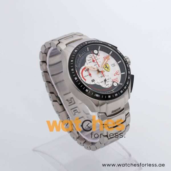 Ferrari Men’s Quartz Silver Stainless Steel Black & White Dial 44mm Watch 0830085 UAE DUBAI AJMAN SHARJAH ABU DHABI RAS AL KHAIMA UMM UL QUWAIN ALAIN FUJAIRAH