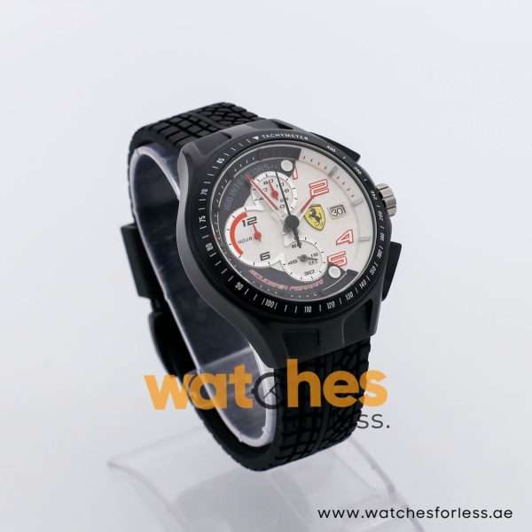 Ferrari Men’s Quartz Black Silicone Strap Black & White Dial 44mm Watch 8300236 UAE DUBAI AJMAN SHARJAH ABU DHABI RAS AL KHAIMA UMM UL QUWAIN ALAIN FUJAIRAH