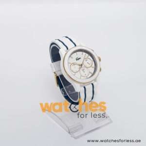 Lacoste Women’s Quartz White & Blue Silicone Strap White Dial 40mm Watch 2000845 DUBAI AJMAN SHARJAH ABU DHABI RAS AL KHAIMA UMM UL QUWAIN ALAIN FUJAIRAH