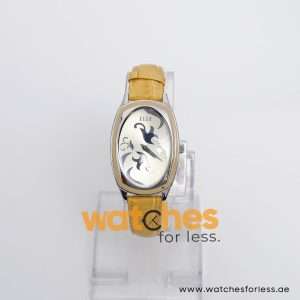 Elle Women’s Quartz Yellow Leather Strap Champagne Dial 28mm Watch EL20005S02C
