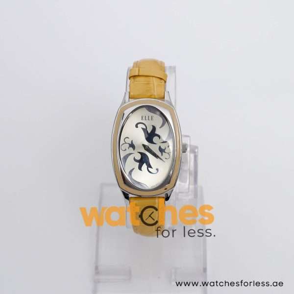 Elle Women’s Quartz Yellow Leather Strap Champagne Dial 28mm Watch EL20005S02C