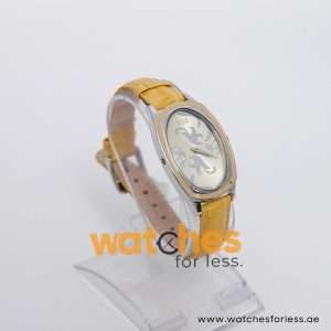 Elle Women’s Quartz Yellow Leather Strap Champagne Dial 28mm Watch EL20005S02C